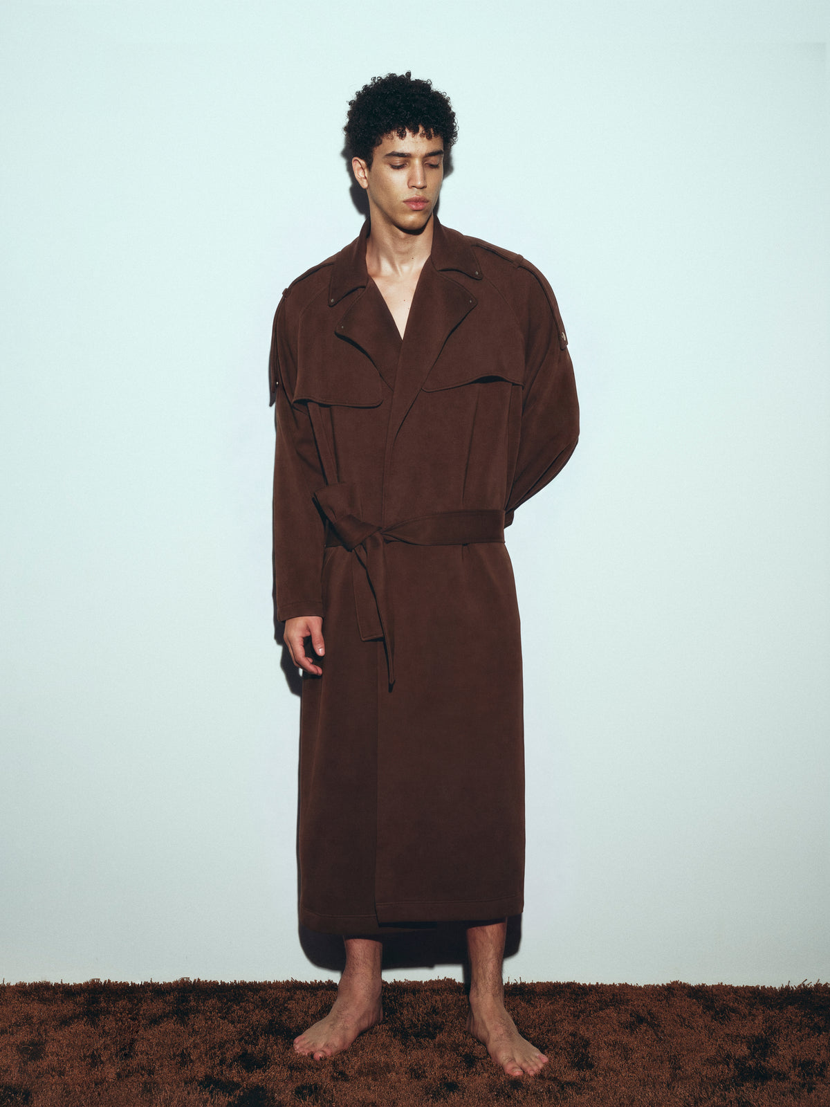 Afterhours Mulberry Silk Knit Coat -Tobacco